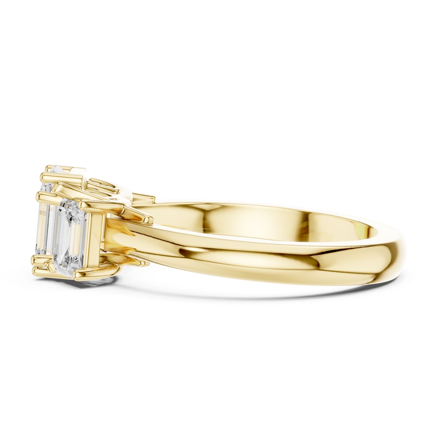 Emerald Lab Grown Diamond Three-Stone Engagement Ring