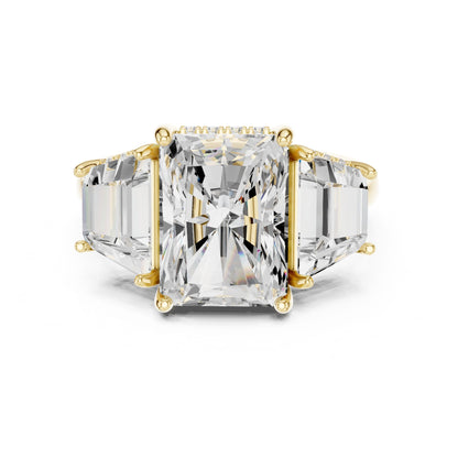 Emerald Lab Grown Diamond Three-Stone Engagement Ring
