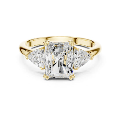 Emerald Lab Grown Diamond Three-Stone Engagement Ring
