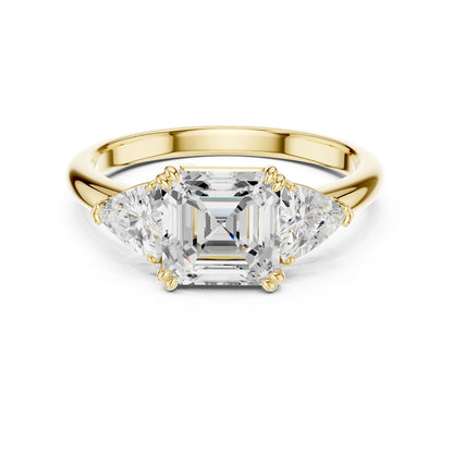 Emerald Lab Grown Diamond Three-Stone Engagement Ring