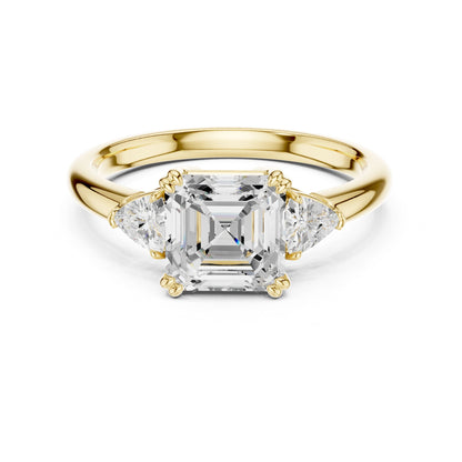 Emerald Lab Grown Diamond Three-Stone Engagement Ring