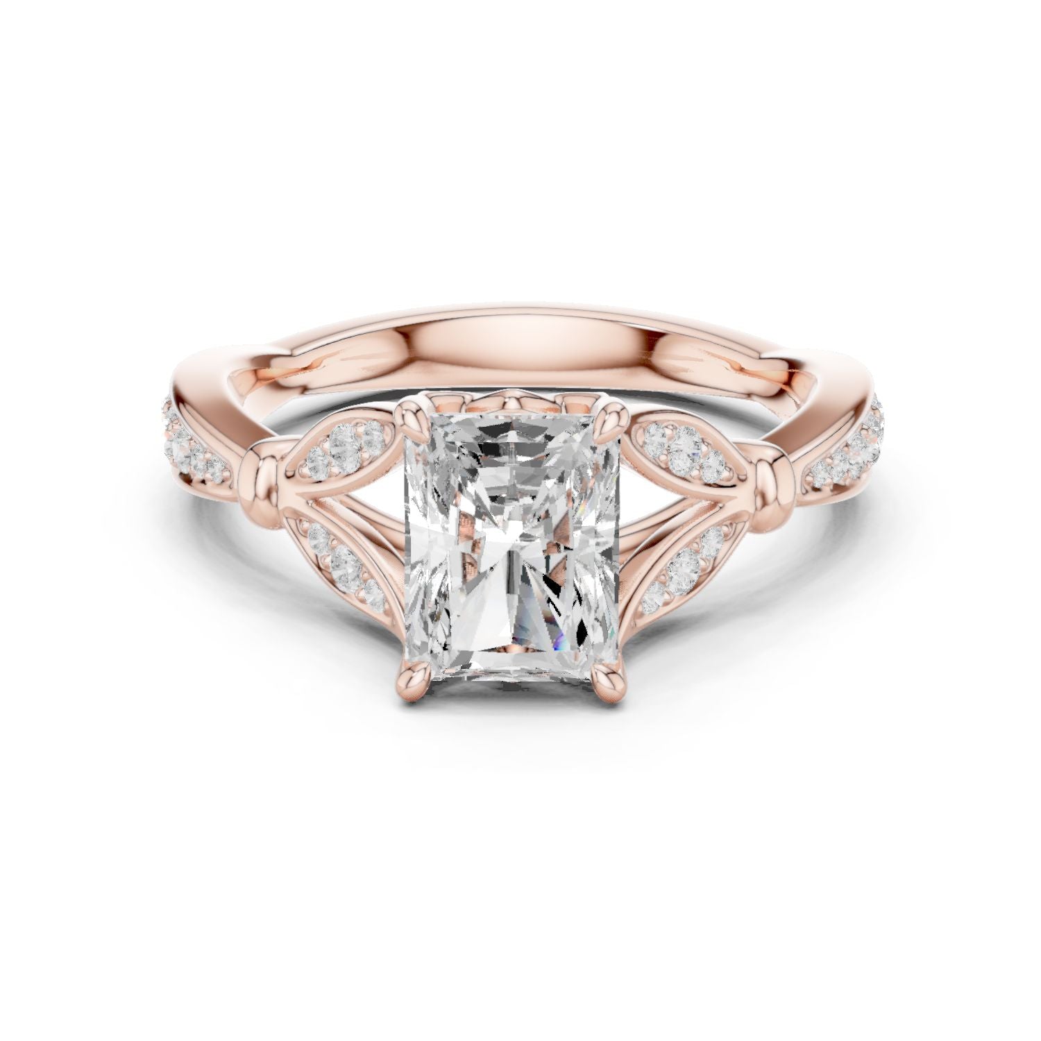 Emerald Lab Grown Diamond Vintage Engagement Ring
