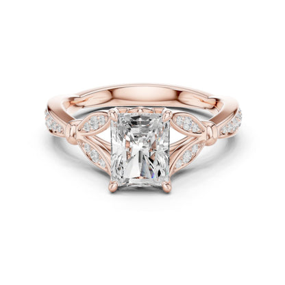 Emerald Lab Grown Diamond Vintage Engagement Ring