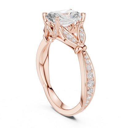 Emerald Lab Grown Diamond Vintage Engagement Ring