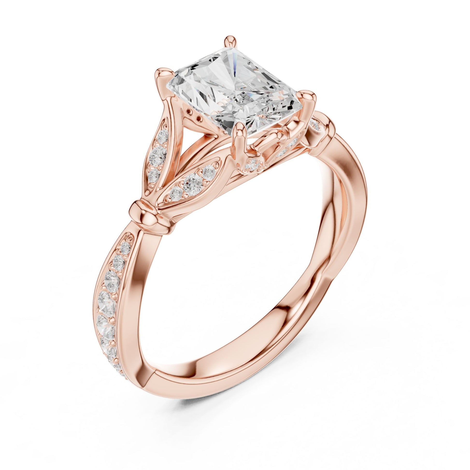 Emerald Lab Grown Diamond Vintage Engagement Ring