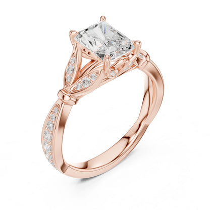 Emerald Lab Grown Diamond Vintage Engagement Ring