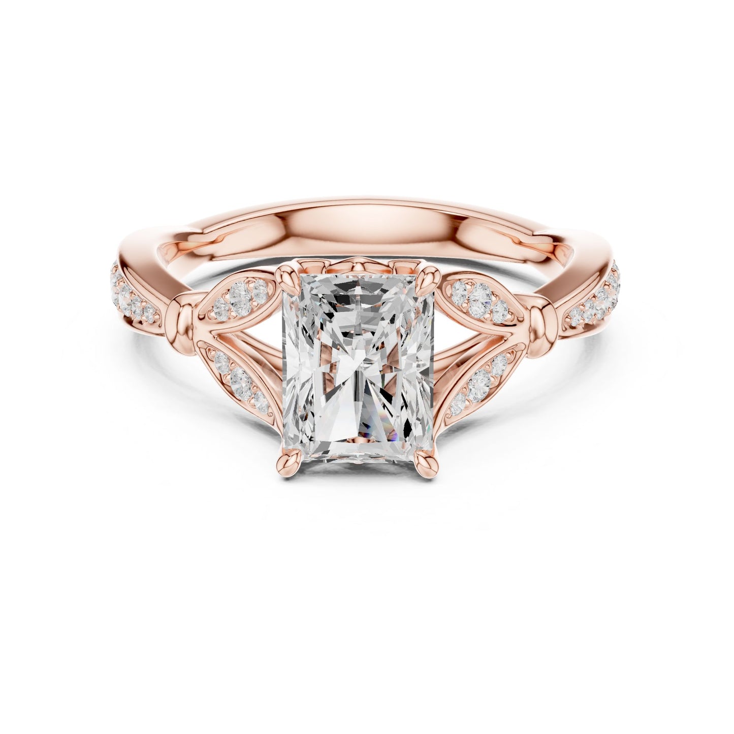 Emerald Lab Grown Diamond Vintage Engagement Ring