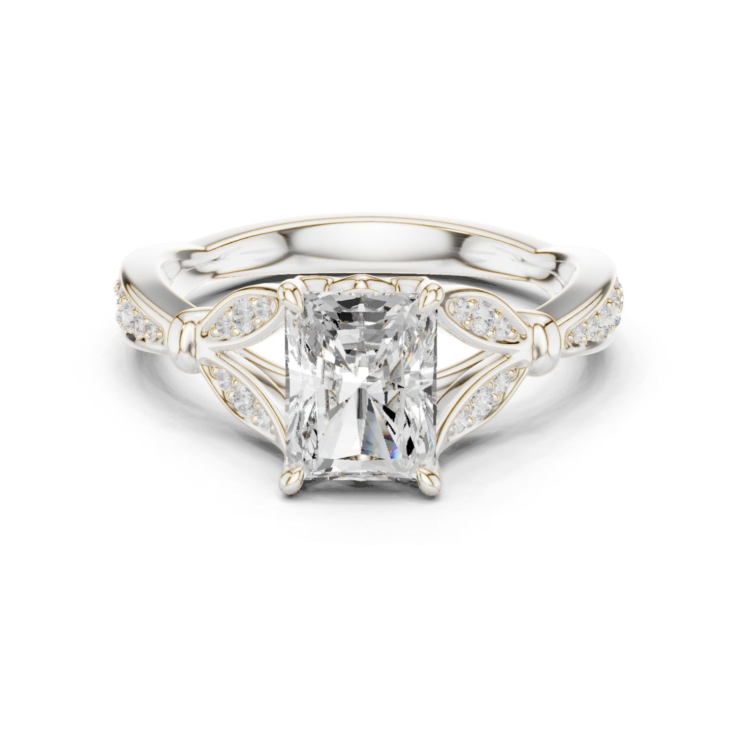 Emerald Lab Grown Diamond Vintage Engagement Ring