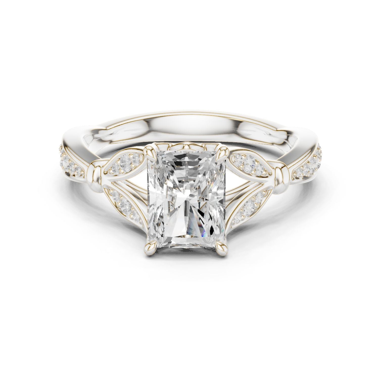 Emerald Lab Grown Diamond Vintage Engagement Ring