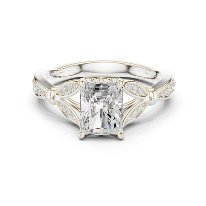 Emerald Lab Grown Diamond Vintage Engagement Ring