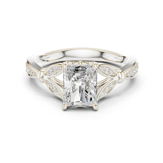 Emerald Lab Grown Diamond Vintage Engagement Ring