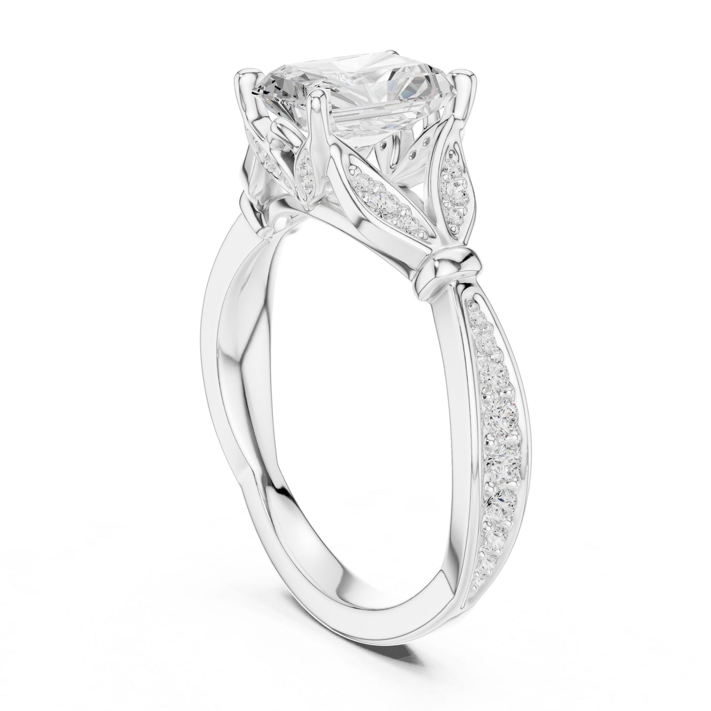 Emerald Lab Grown Diamond Vintage Engagement Ring