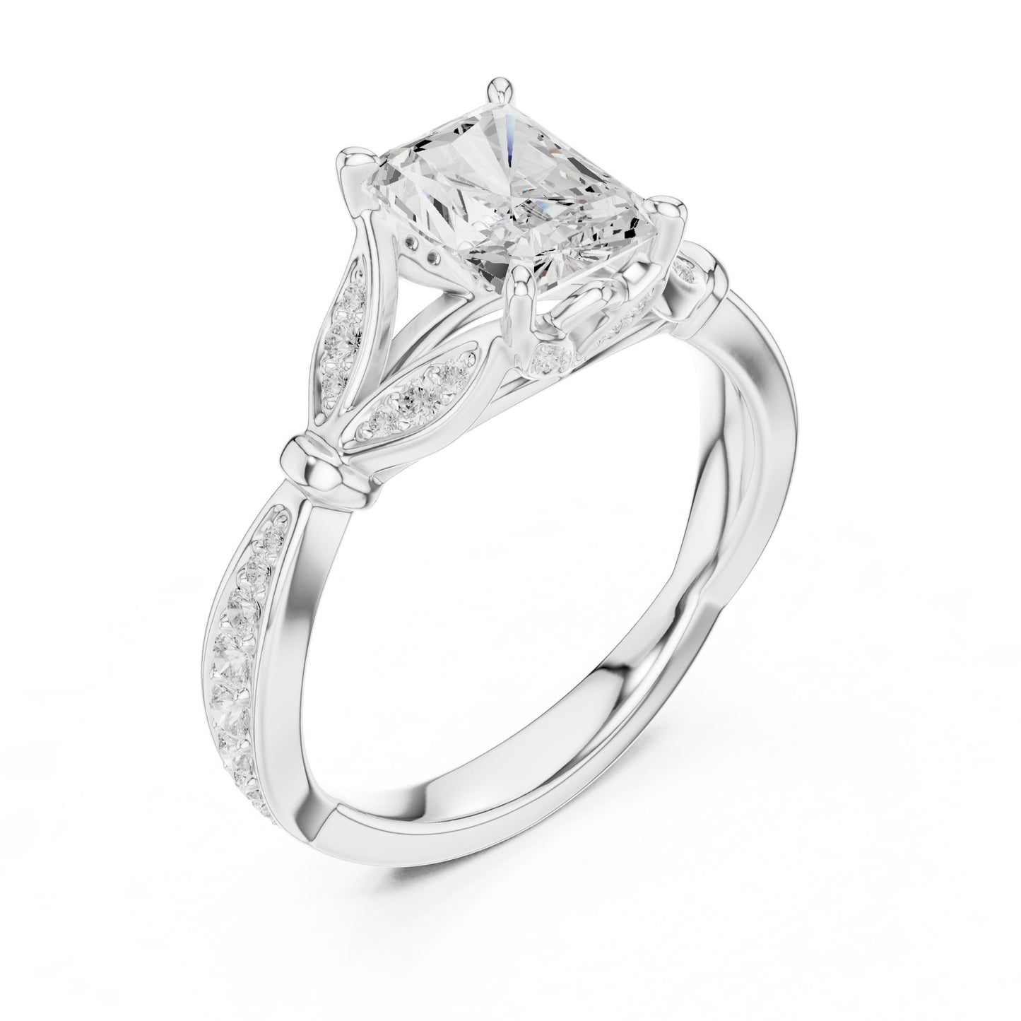 Emerald Lab Grown Diamond Vintage Engagement Ring