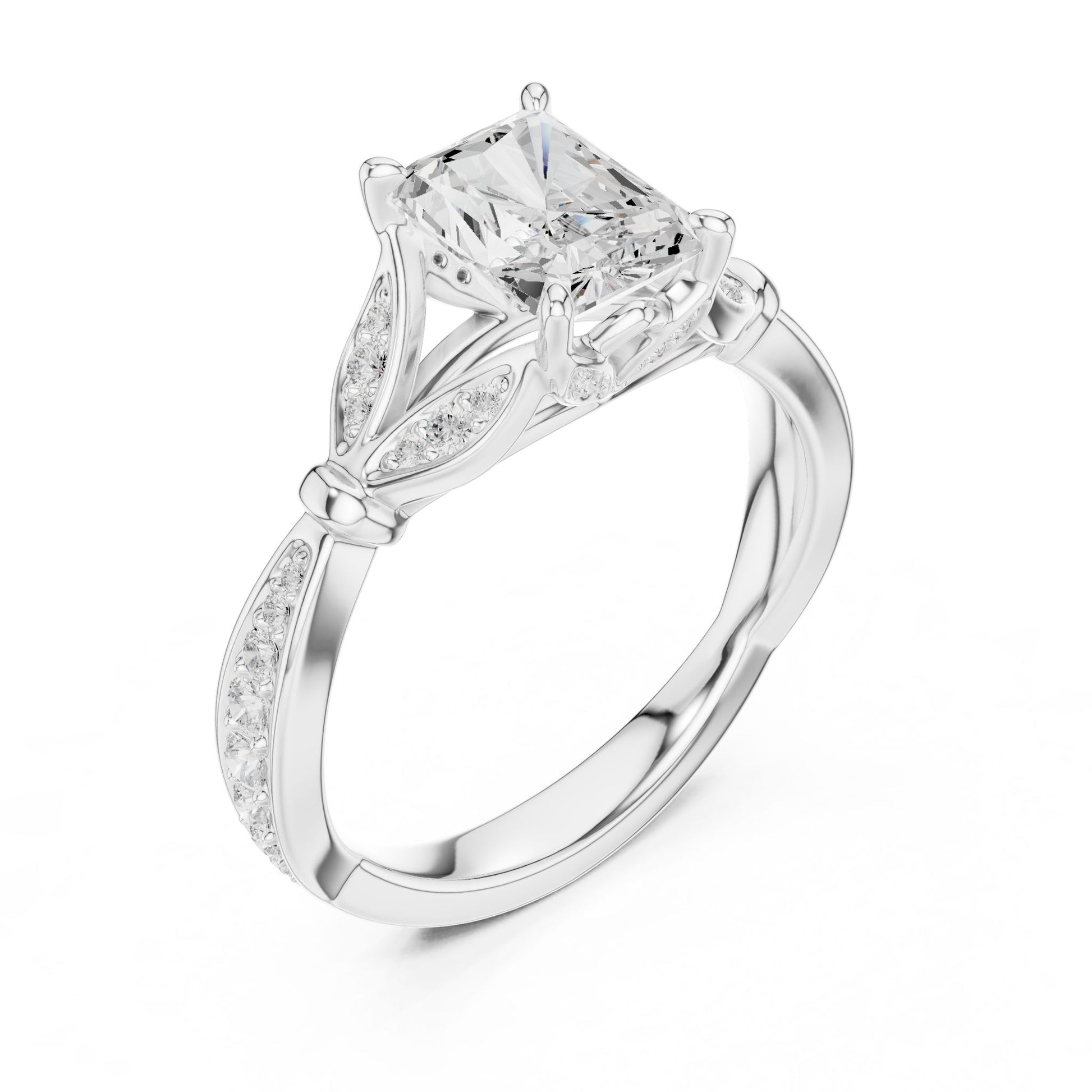 Emerald Lab Grown Diamond Vintage Engagement Ring