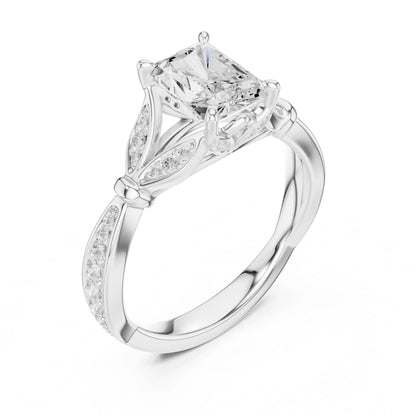 Emerald Lab Grown Diamond Vintage Engagement Ring