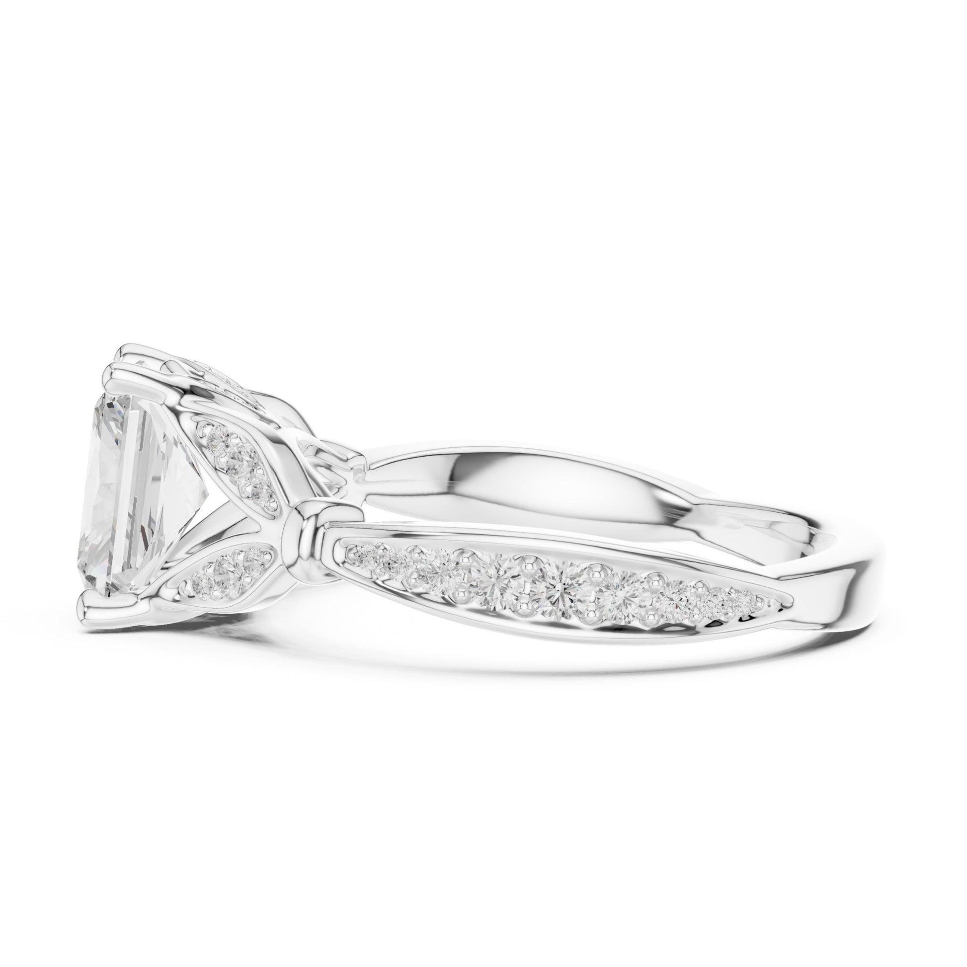 Emerald Lab Grown Diamond Vintage Engagement Ring