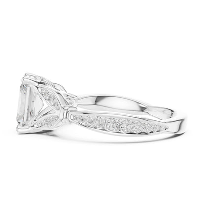 Emerald Lab Grown Diamond Vintage Engagement Ring
