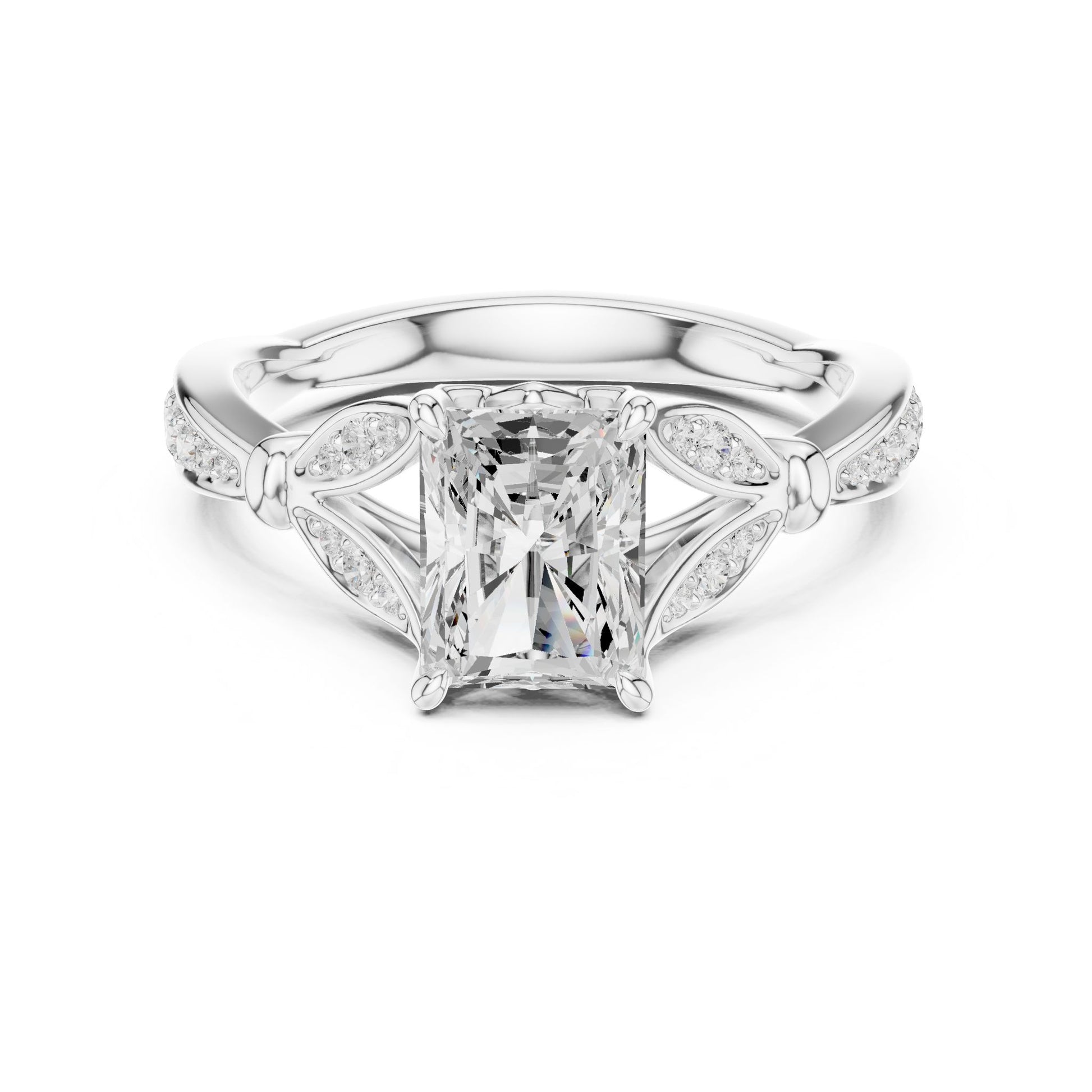 Emerald Lab Grown Diamond Vintage Engagement Ring
