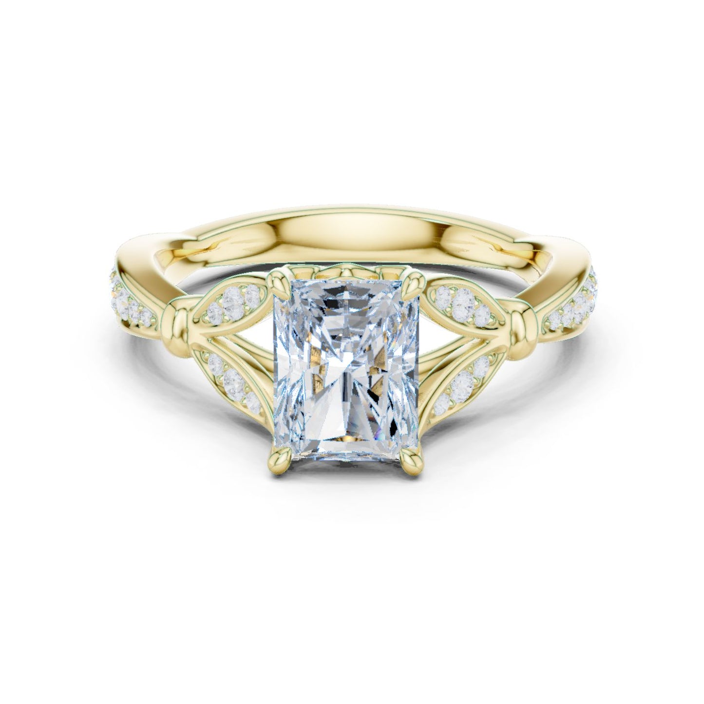 Emerald Lab Grown Diamond Vintage Engagement Ring