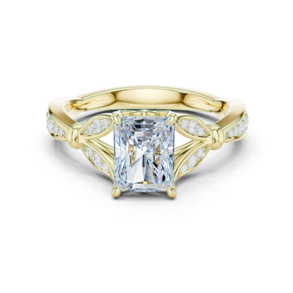 Emerald Lab Grown Diamond Vintage Engagement Ring