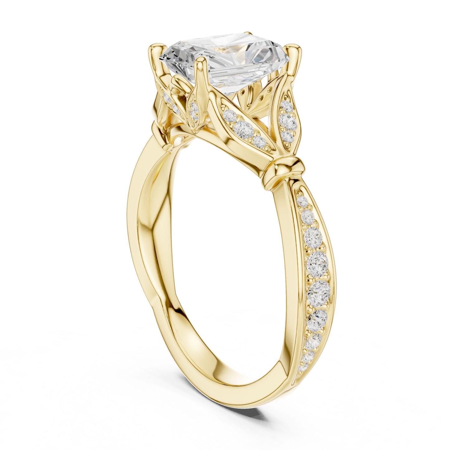 Emerald Lab Grown Diamond Vintage Engagement Ring