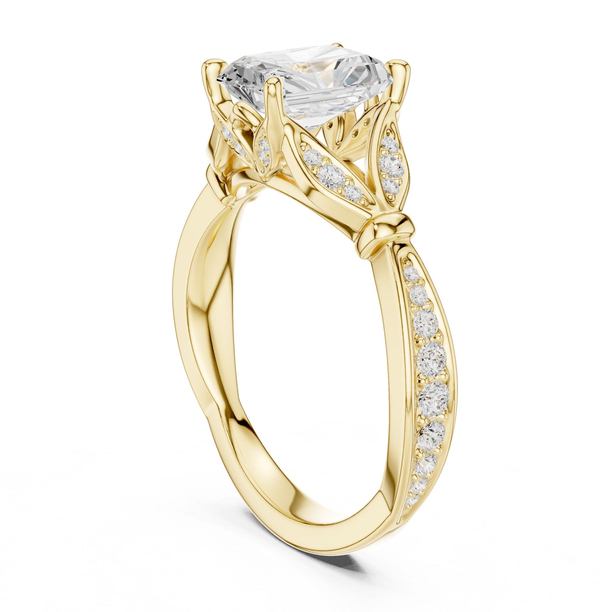 Emerald Lab Grown Diamond Vintage Engagement Ring