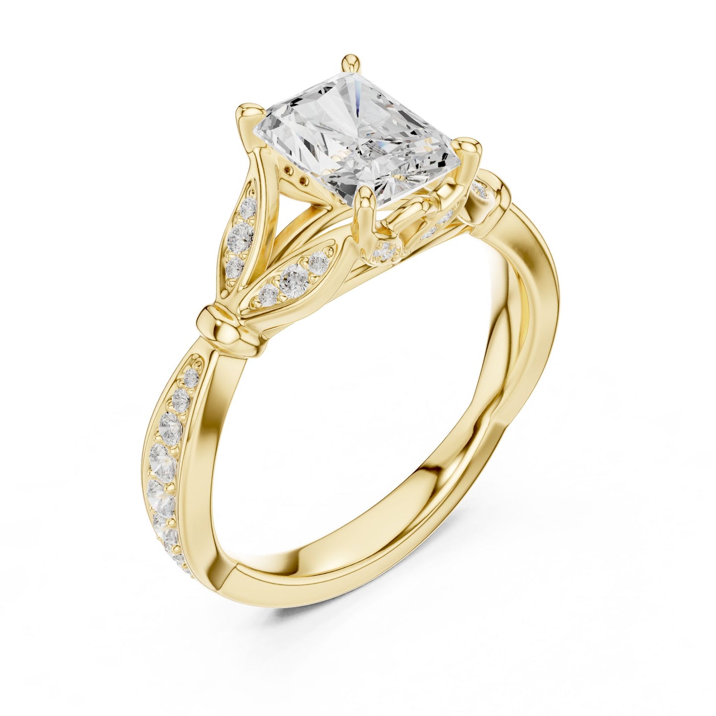 Emerald Lab Grown Diamond Vintage Engagement Ring