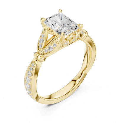 Emerald Lab Grown Diamond Vintage Engagement Ring