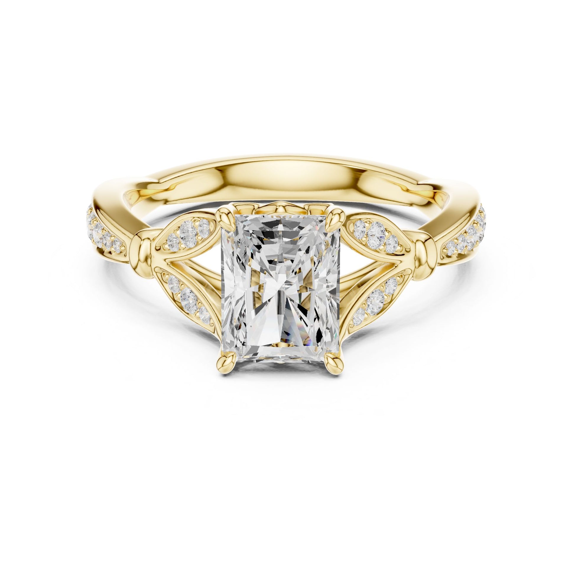 Emerald Lab Grown Diamond Vintage Engagement Ring