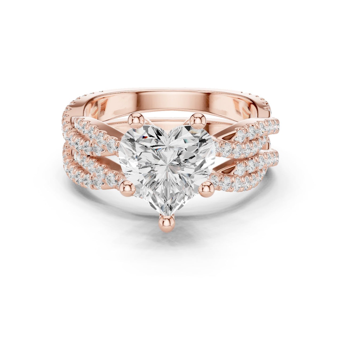 Heart Lab Grown Diamond Bypass Engagement Ring