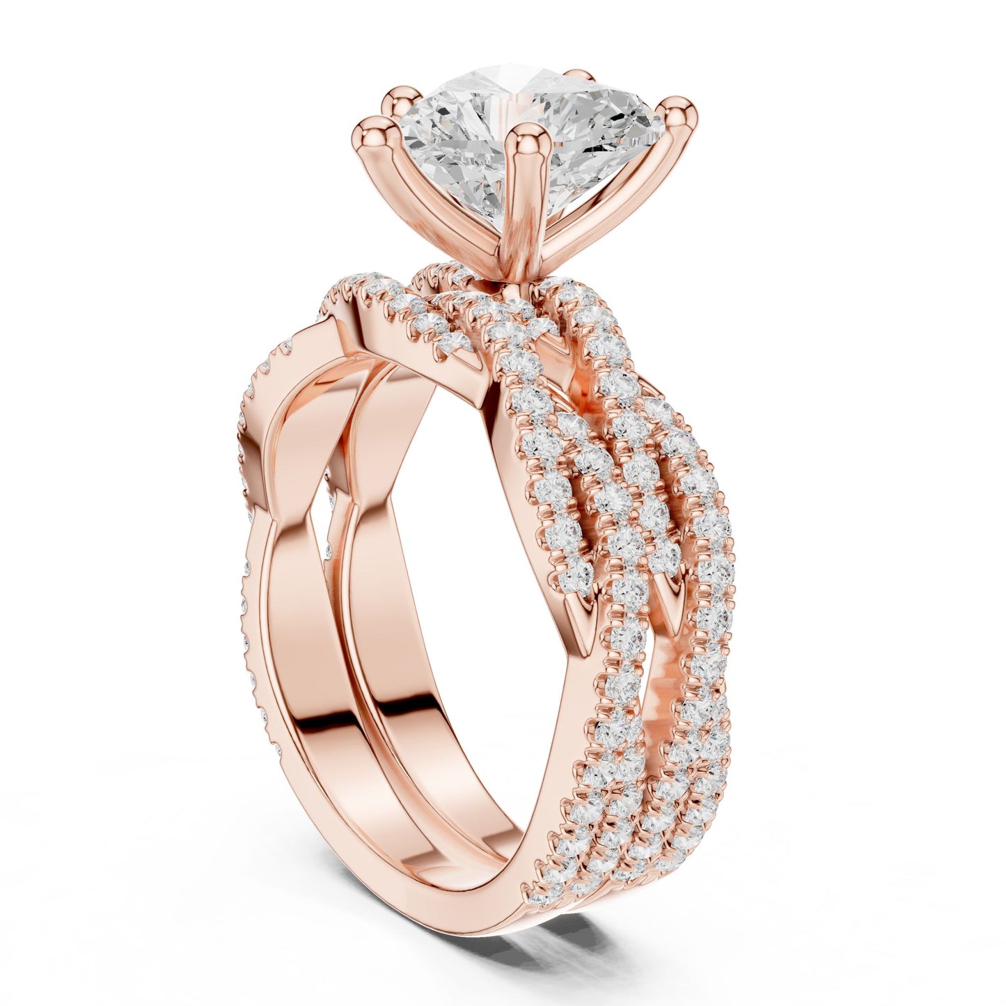 Heart Lab Grown Diamond Bypass Engagement Ring