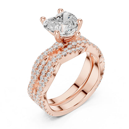 Heart Lab Grown Diamond Bypass Engagement Ring