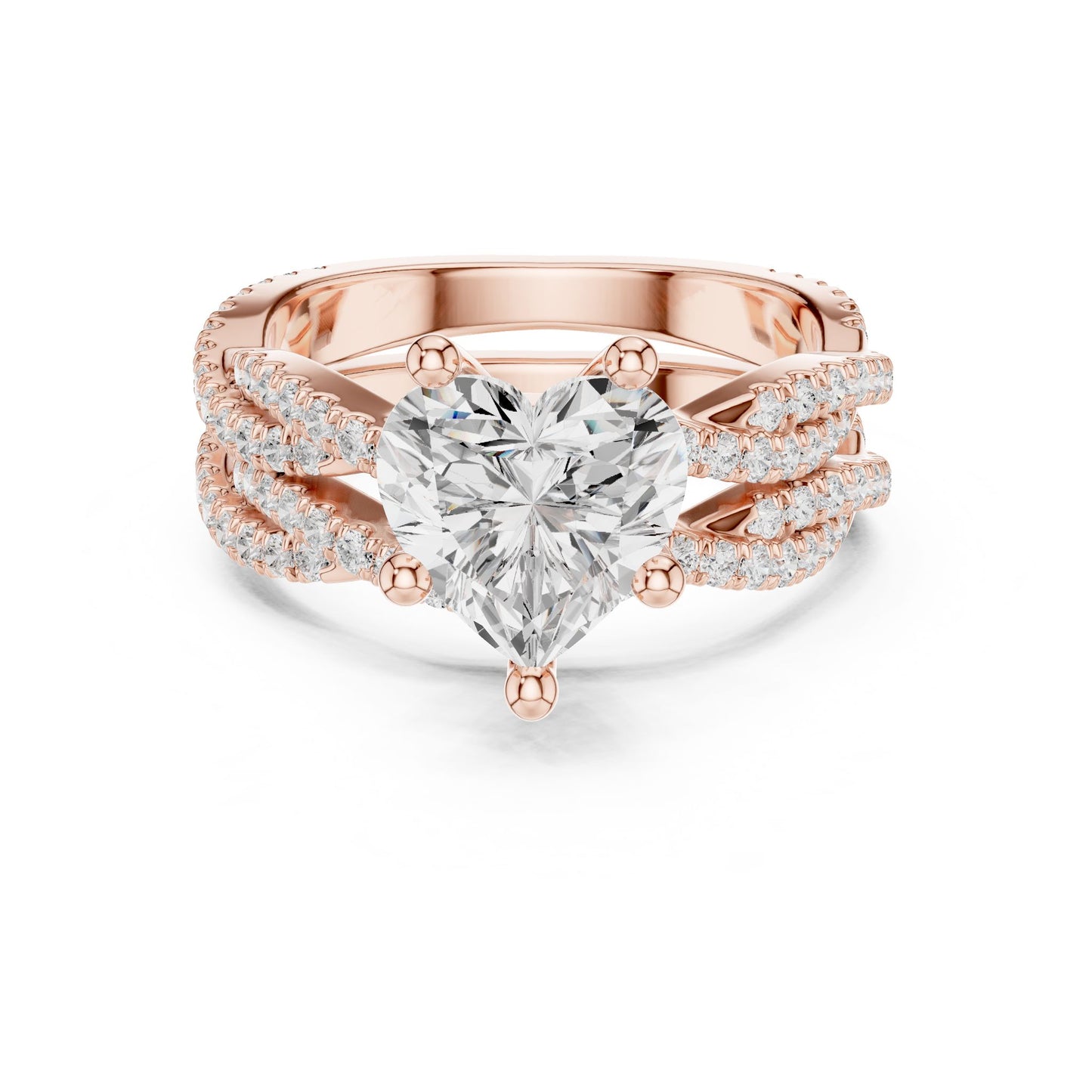 Heart Lab Grown Diamond Bypass Engagement Ring