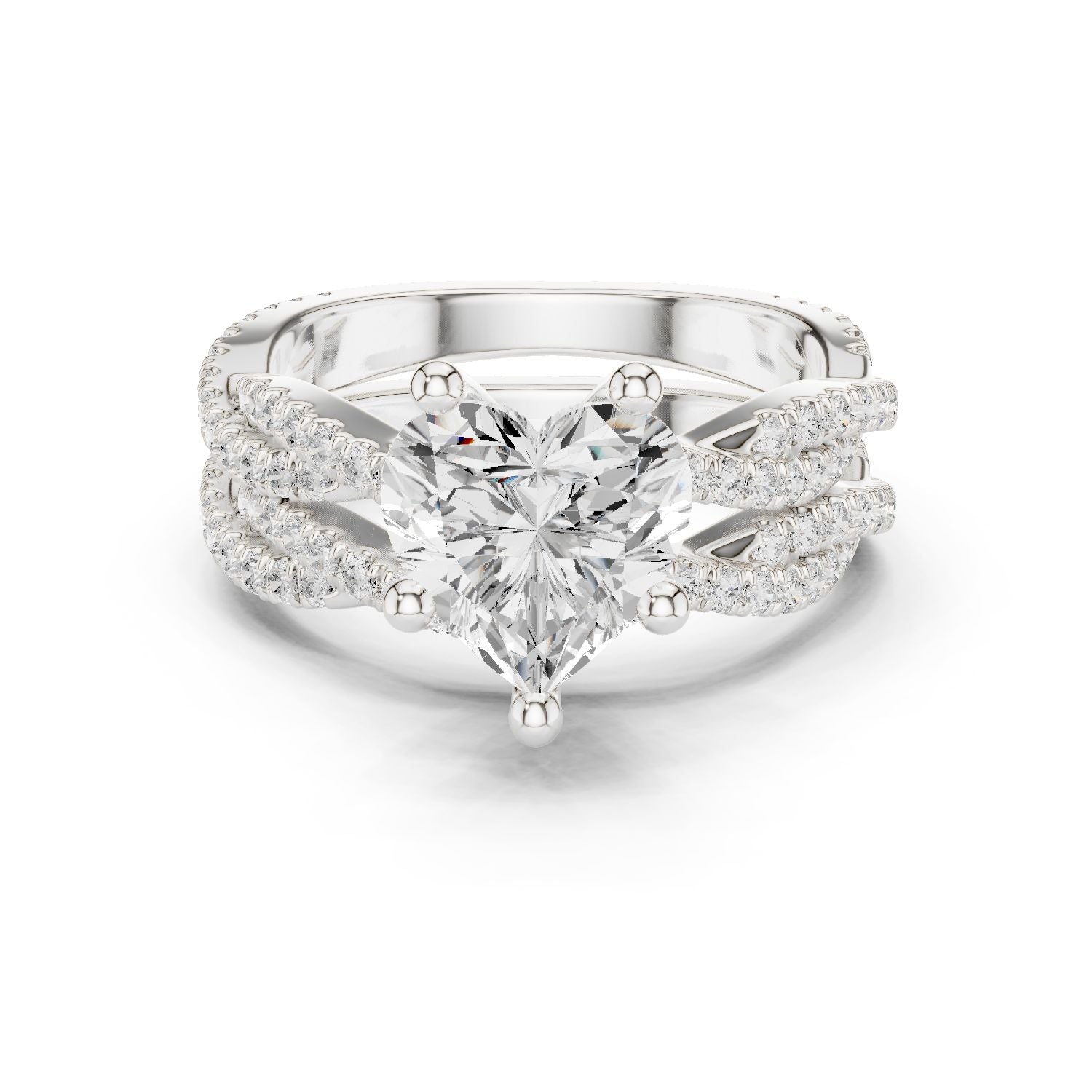 Heart Lab Grown Diamond Bypass Engagement Ring