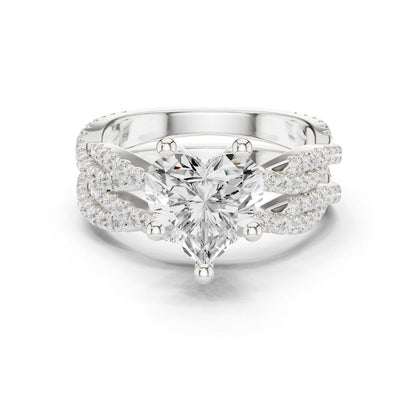 Heart Lab Grown Diamond Bypass Engagement Ring