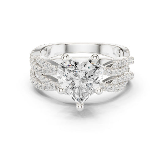 Heart Lab Grown Diamond Bypass Engagement Ring