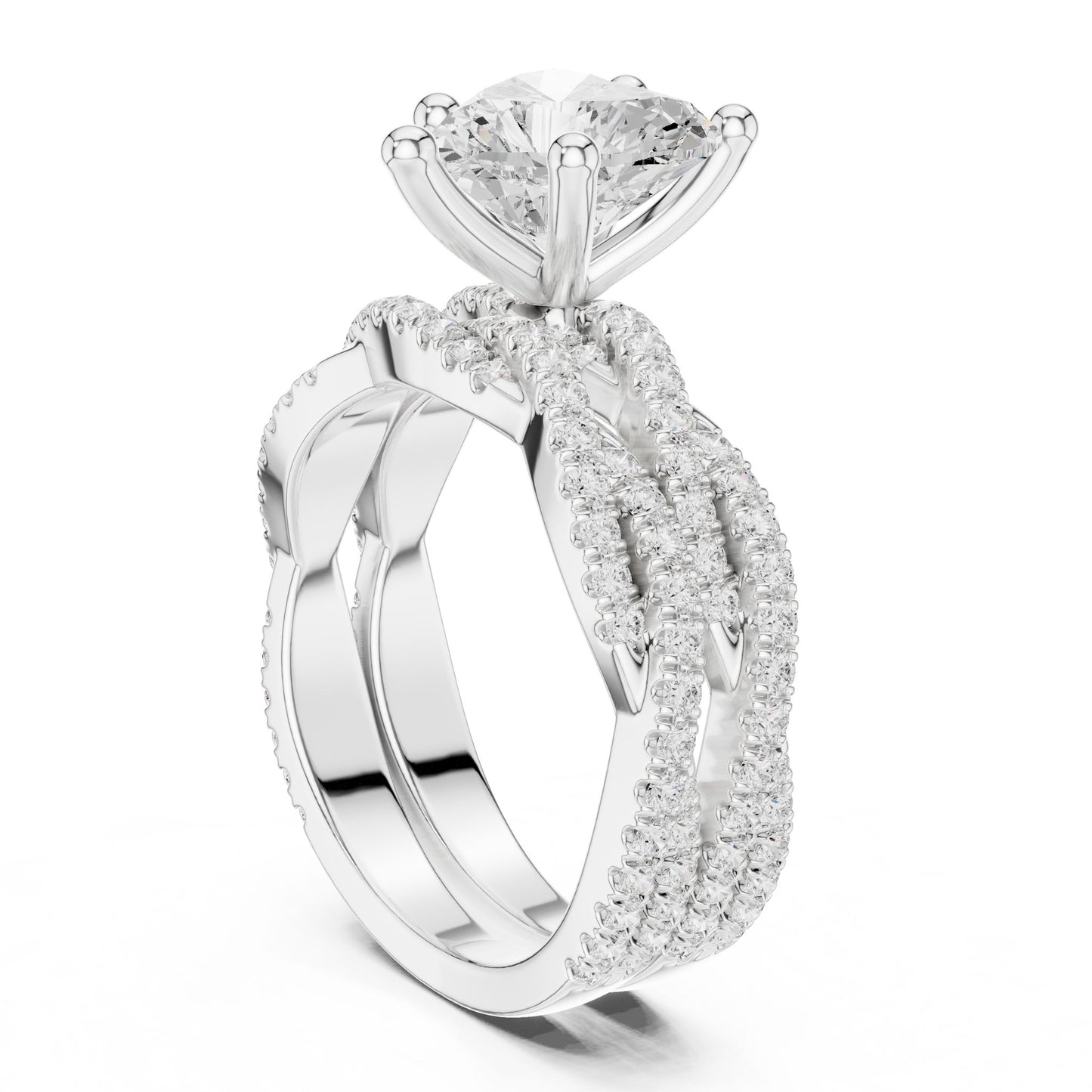 Heart Lab Grown Diamond Bypass Engagement Ring