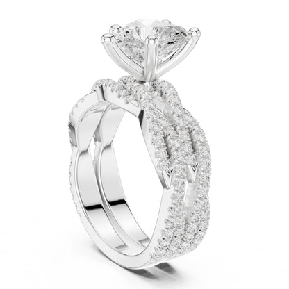 Heart Lab Grown Diamond Bypass Engagement Ring