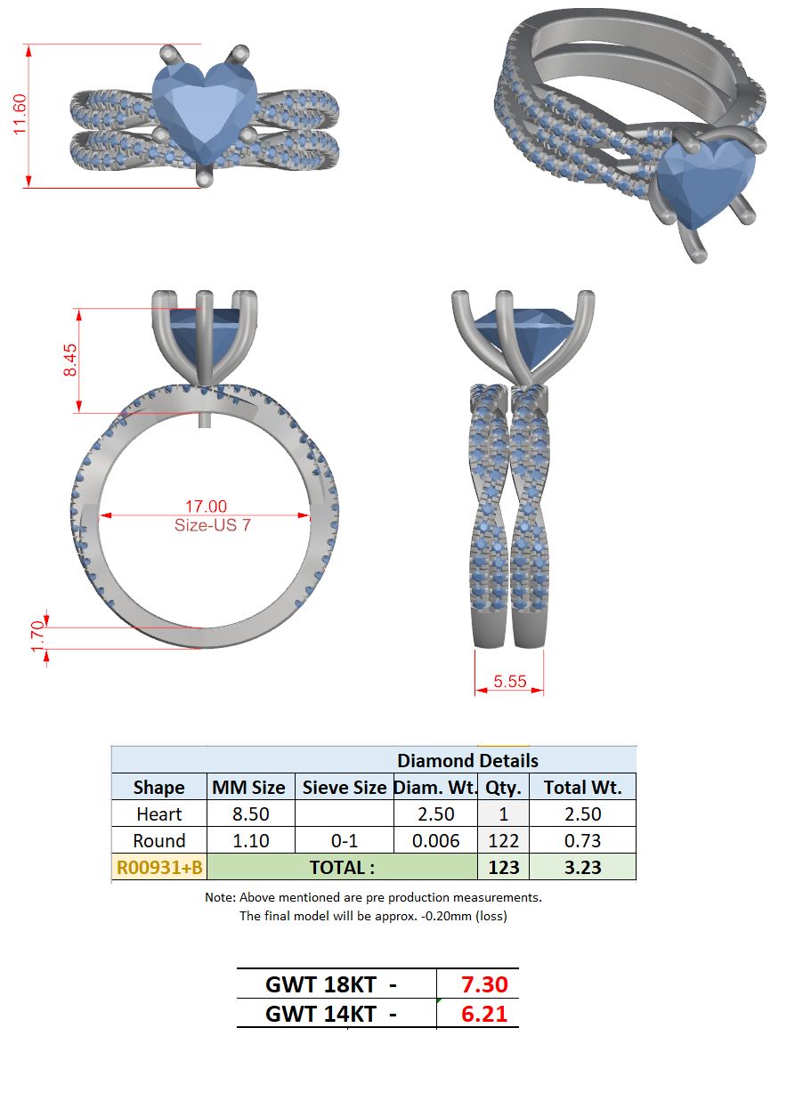 Heart Lab Grown Diamond Bypass Engagement Ring