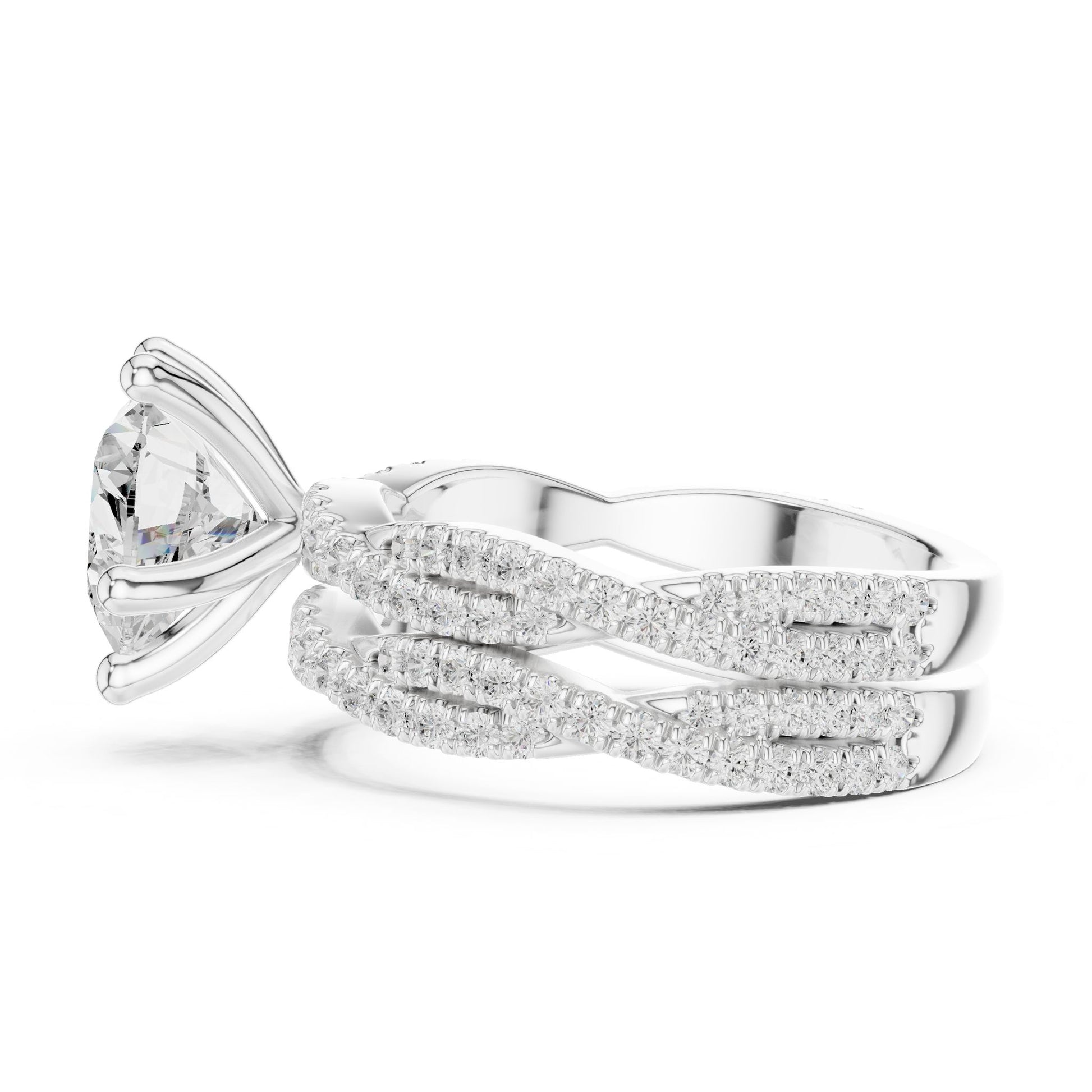 Heart Lab Grown Diamond Bypass Engagement Ring