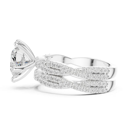 Heart Lab Grown Diamond Bypass Engagement Ring