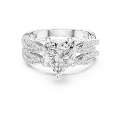 Heart Lab Grown Diamond Bypass Engagement Ring