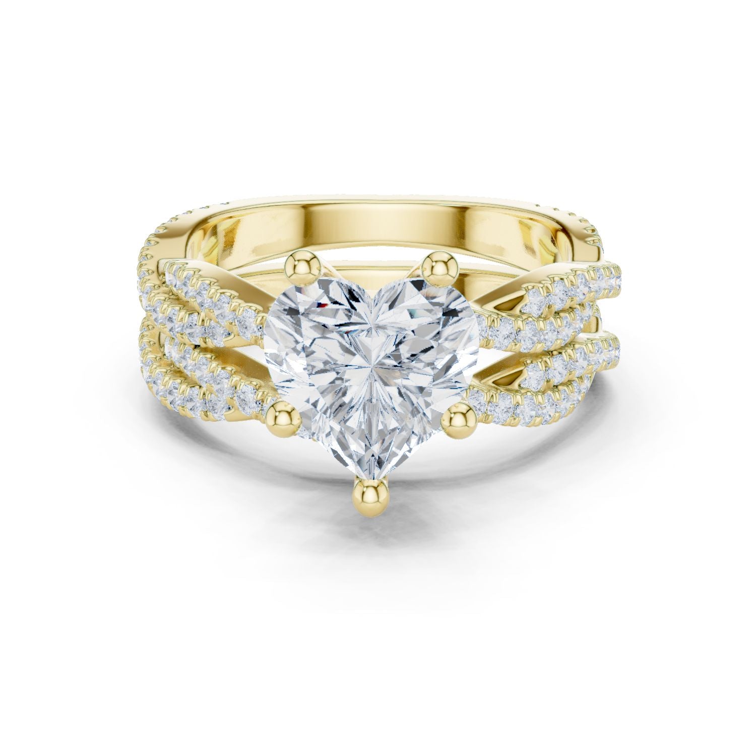 Heart Lab Grown Diamond Bypass Engagement Ring