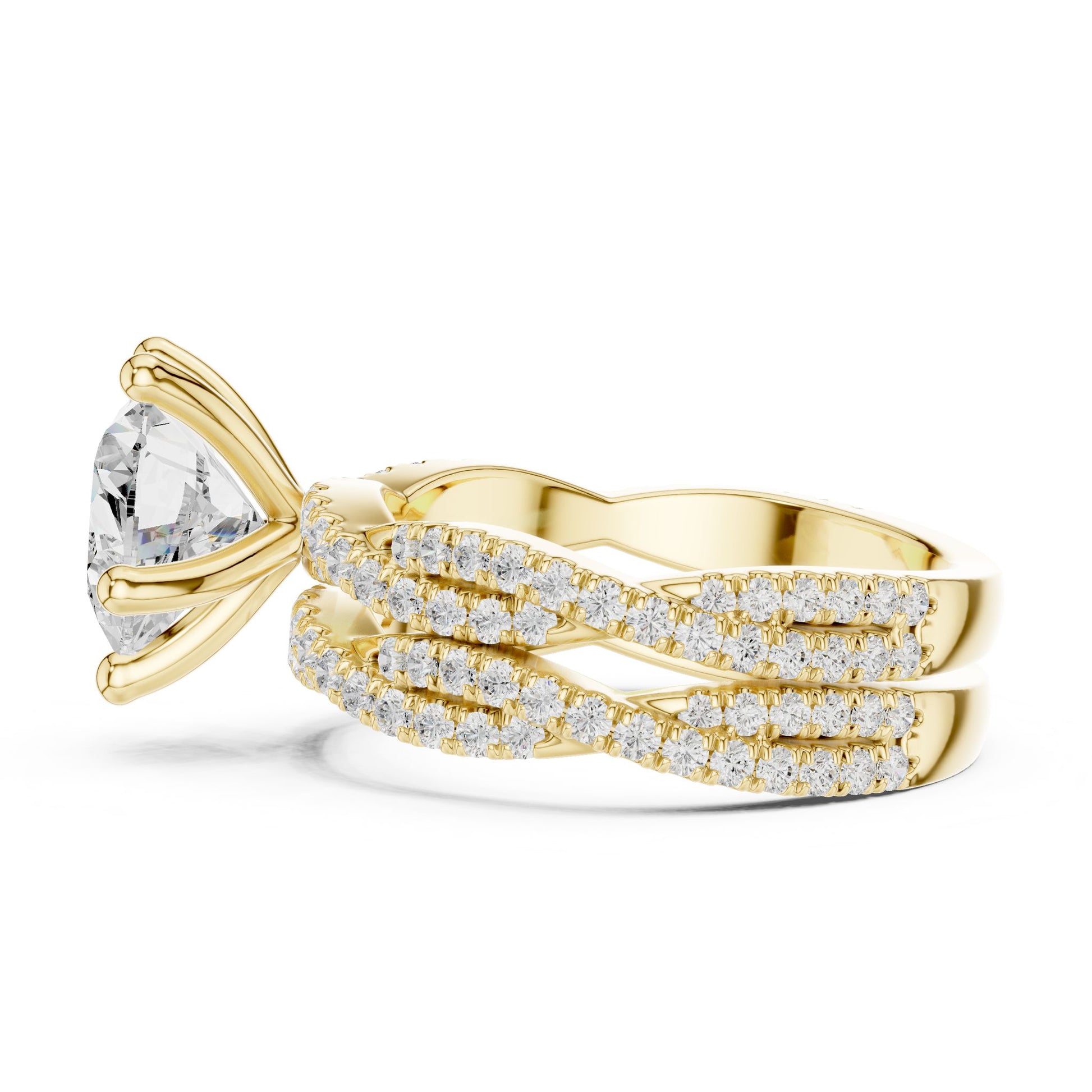 Heart Lab Grown Diamond Bypass Engagement Ring