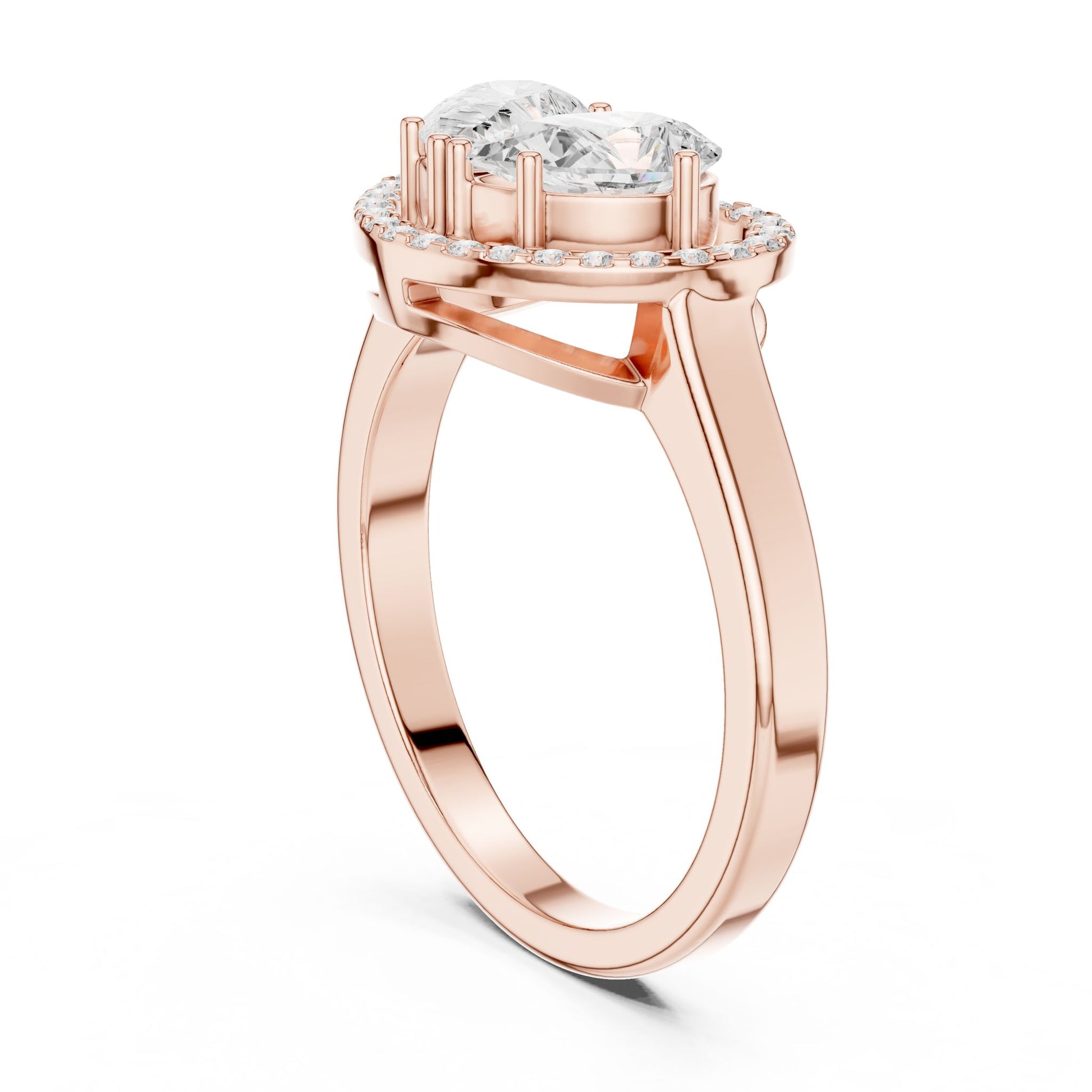Heart Lab Grown Diamond Halo Engagement Ring
