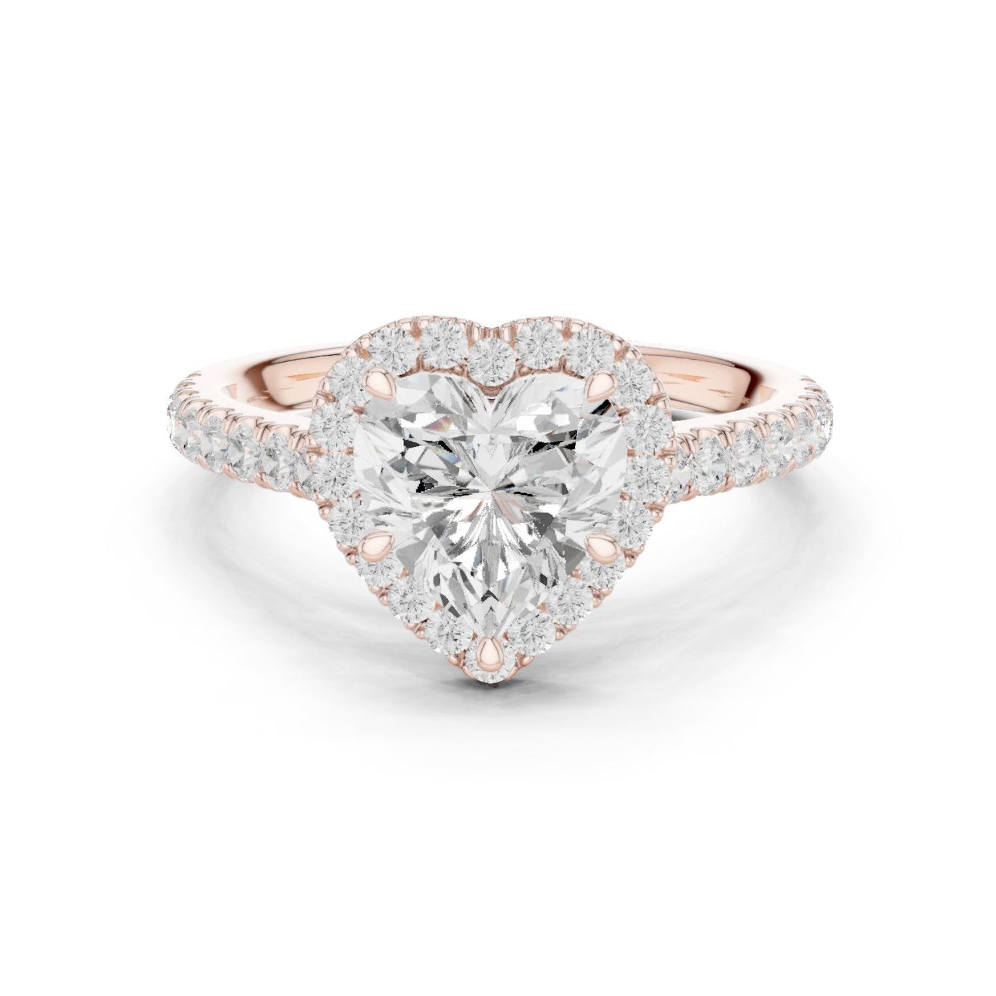 Heart Lab Grown Diamond Halo Engagement Ring