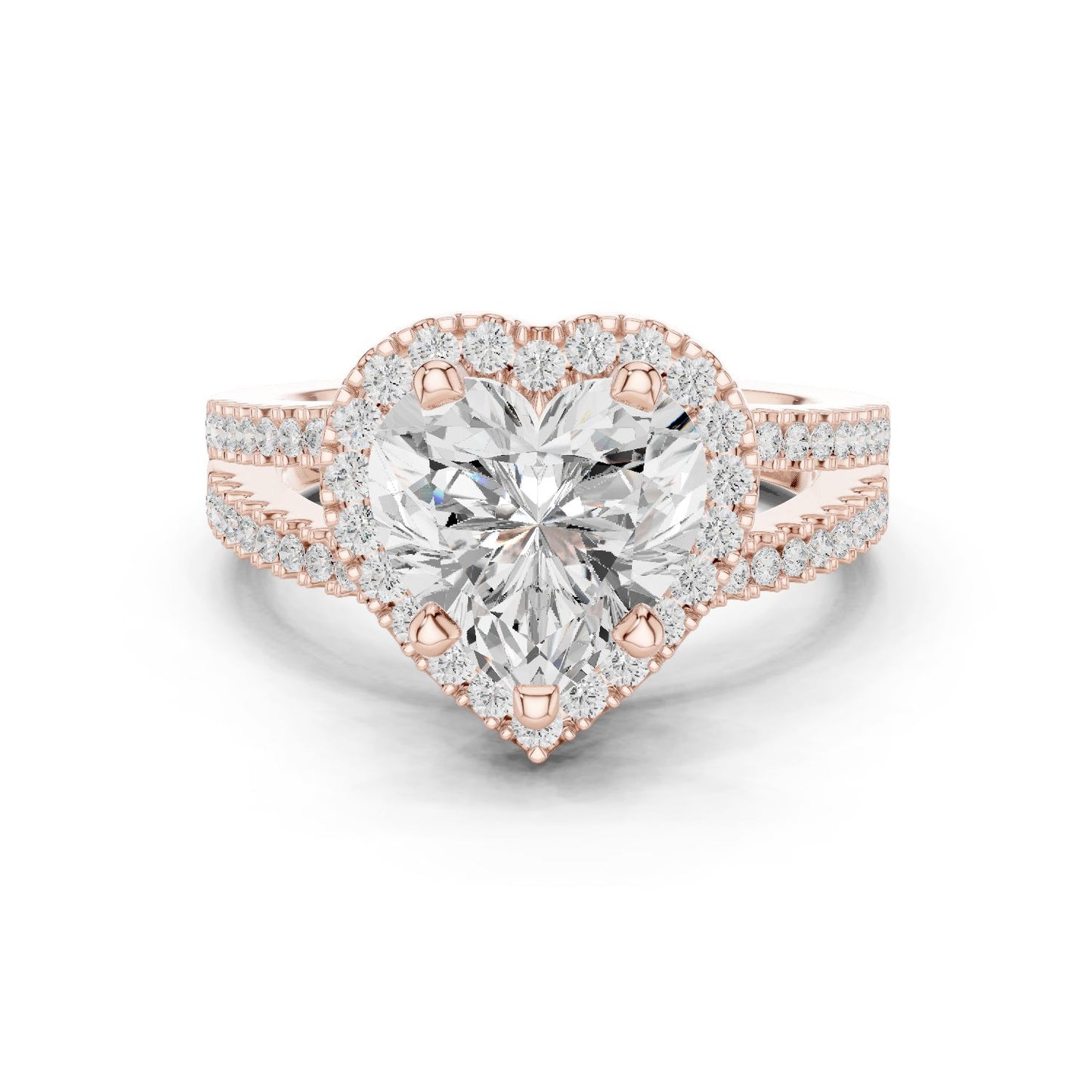 Heart Lab Grown Diamond Halo Engagement Ring