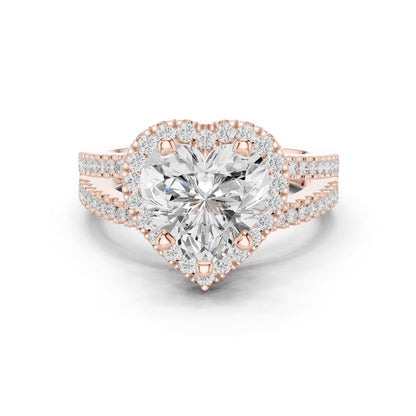 Heart Lab Grown Diamond Halo Engagement Ring