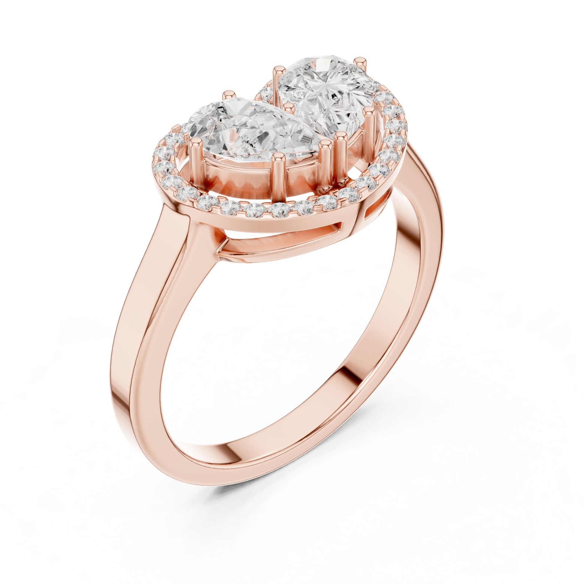Heart Lab Grown Diamond Halo Engagement Ring
