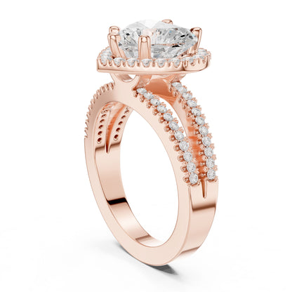 Heart Lab Grown Diamond Halo Engagement Ring